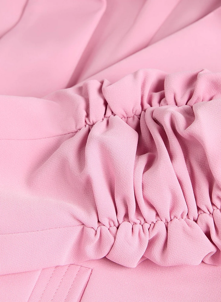 Ruched Sleeve Blazer