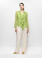 Chemisier à volants et pantalon style cargo 