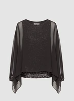 Sheer Sequin Detail Blouse