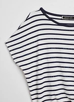 T-shirt rayé avec lien à nouer