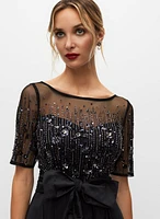 Adrianna Papell - Mesh Detail Gown