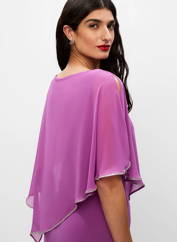 Cold Shoulder Poncho Dress