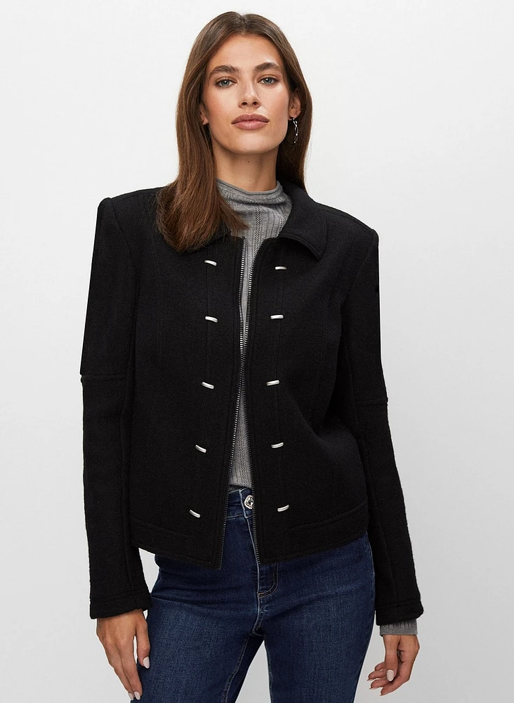 Vex - Stud Detail Wool Blend Jacket