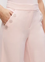 Button Detail Culotte Pants