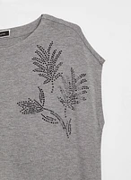 Robe t-shirt à détails floraux