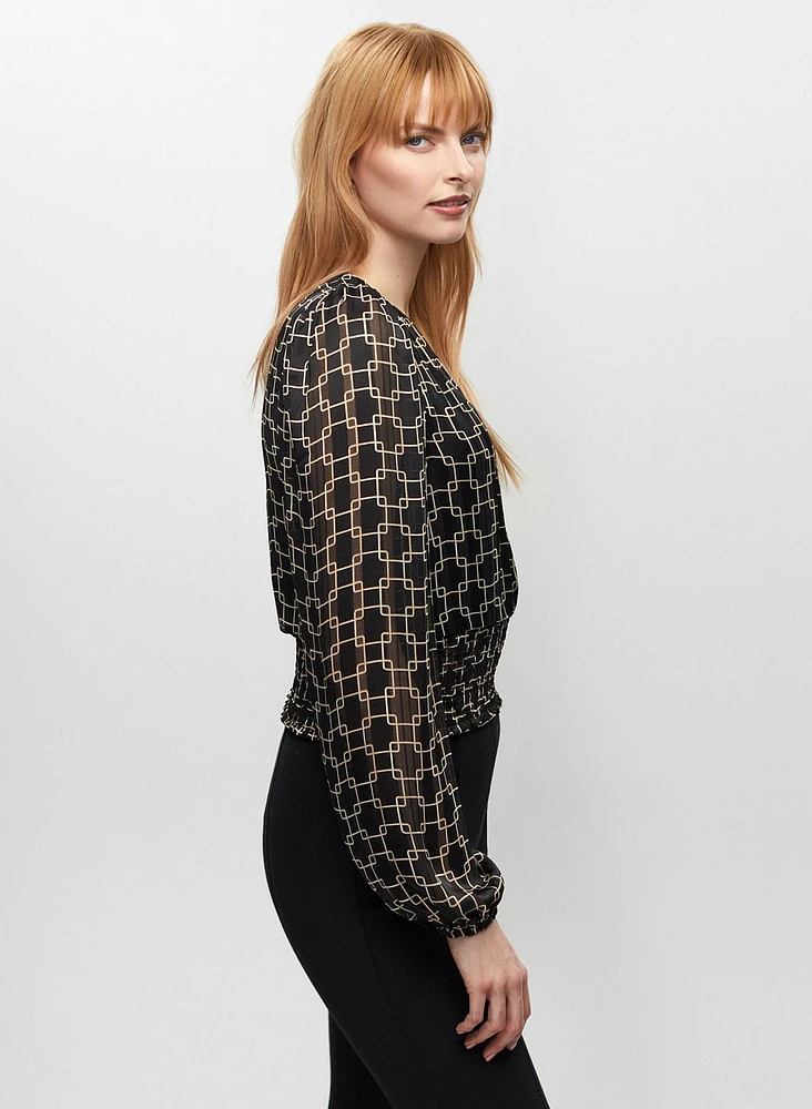 Geometric Motif Blouse