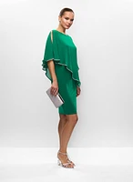 Asymmetric Poncho Dress & Crystal Box Clutch