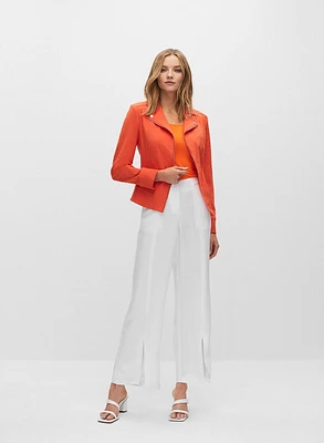 Blazer col cranté avec boutons et zips