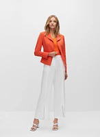 Blazer col cranté avec boutons et zips