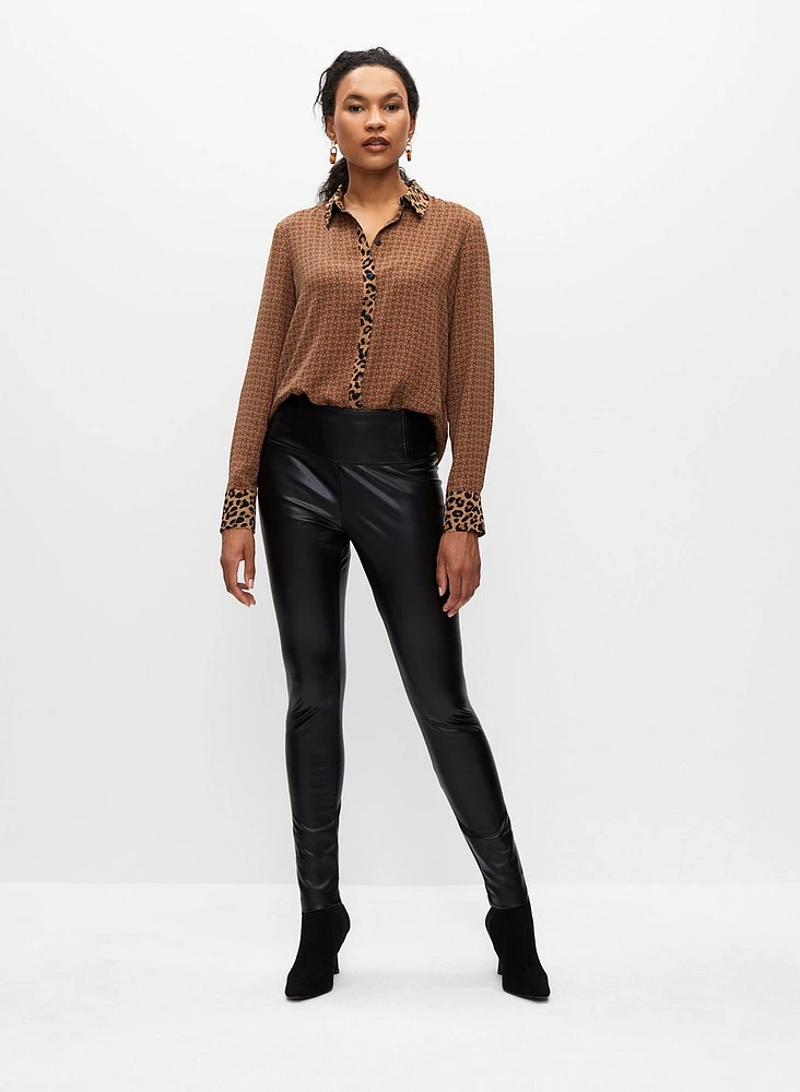 Vegan Leather Slim Leg Pants