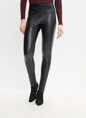 Pantalon à jambe étroite en cuir végane