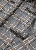 Veste courte à carreaux et détail denim