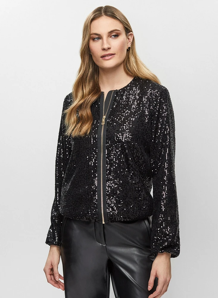 Sequin Bomber Jacket