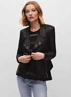 Vex - Eyelet Detail Faux Suede Jacket