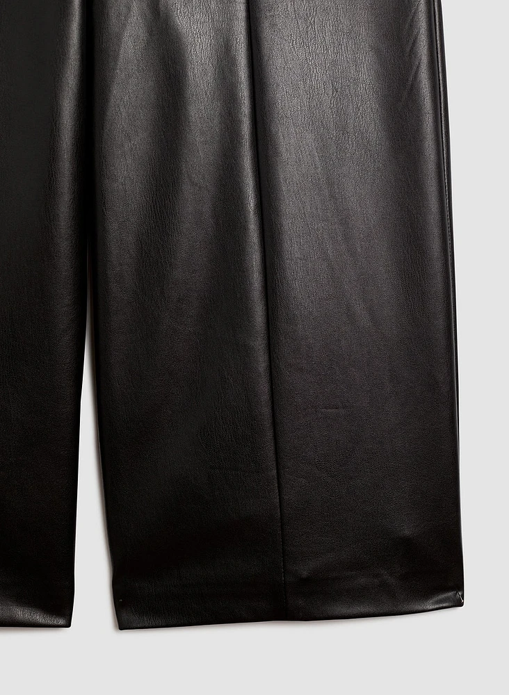 Vegan Leather Culotte Pants