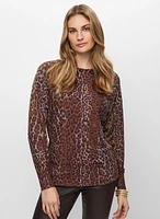 Dolman Sleeve Animal Print Sweater