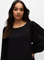 Robe en chiffon à manches ballon plissées