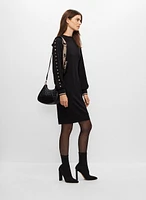 Stud Detail Mock Neck Dress