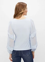 Ruffle Puff Sleeve Top