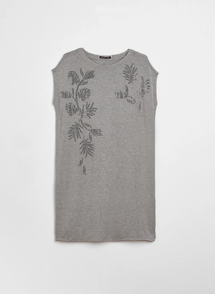 Robe t-shirt à détails floraux