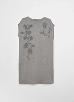 Robe t-shirt à détails floraux