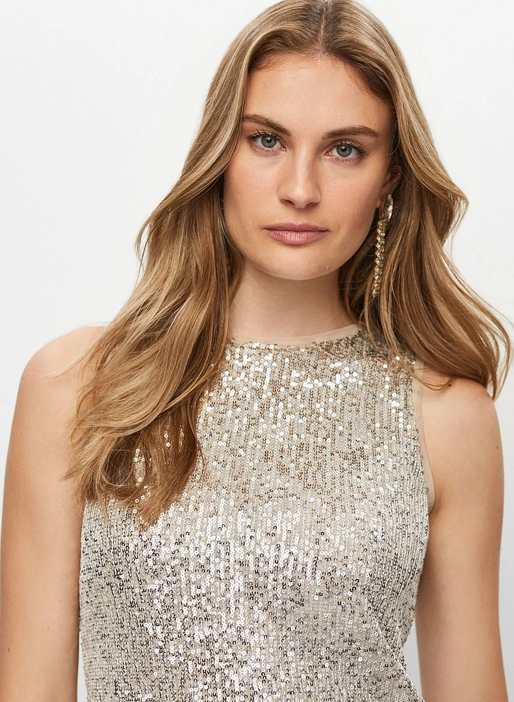 Haut sans manches à sequins