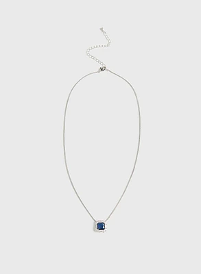 Square Stud Pendant Necklace