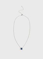 Square Stud Pendant Necklace