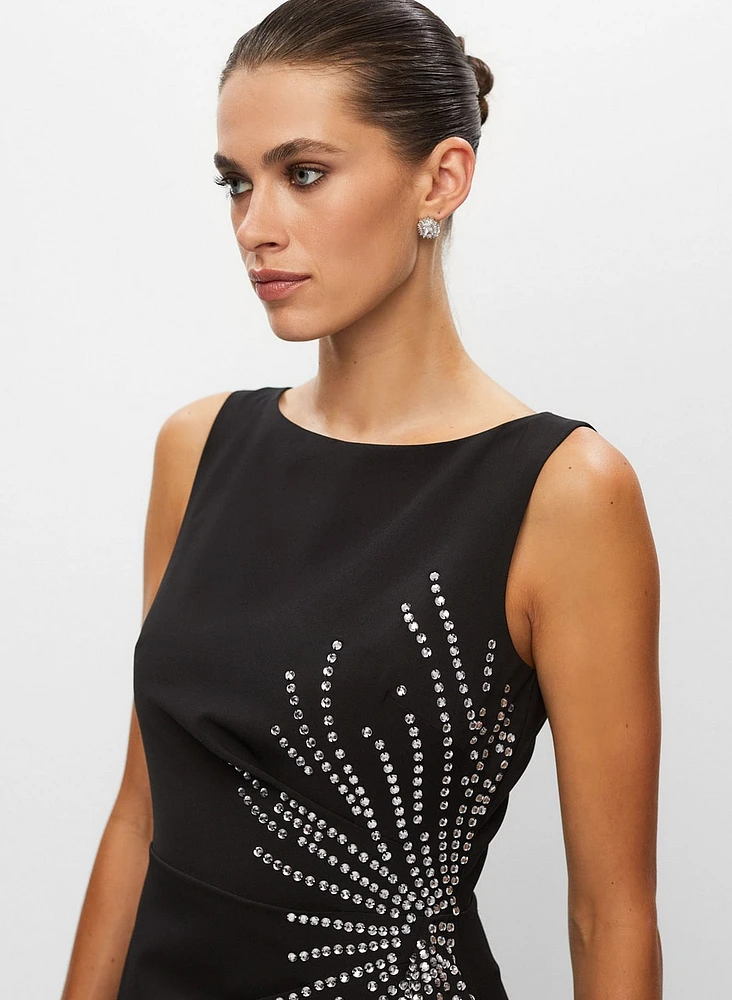 Robe de soirée à motif cristaux