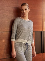 Drawstring Detail Striped Pyjama Set