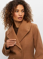 Stretch Wool Blend Coat