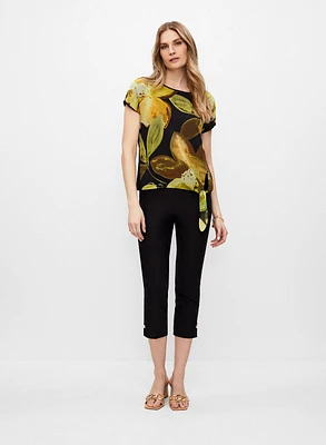 Haut à motif floral avec lien nouer