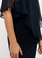 BA Nites - Robe poncho à manches fendues et pierres