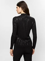 Sequin Rib Knit Sweater