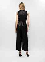 Wide Leg Sequin Motif Jumpsuit