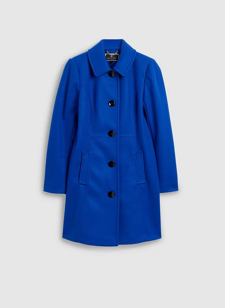 Stretch Wool Blend Coat