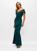 Off The Shoulder Ruffle Gown
