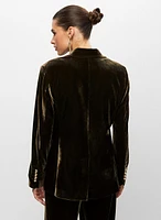 Velvet Single-Button Jacket