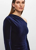 Velvet One-Shoulder Dress