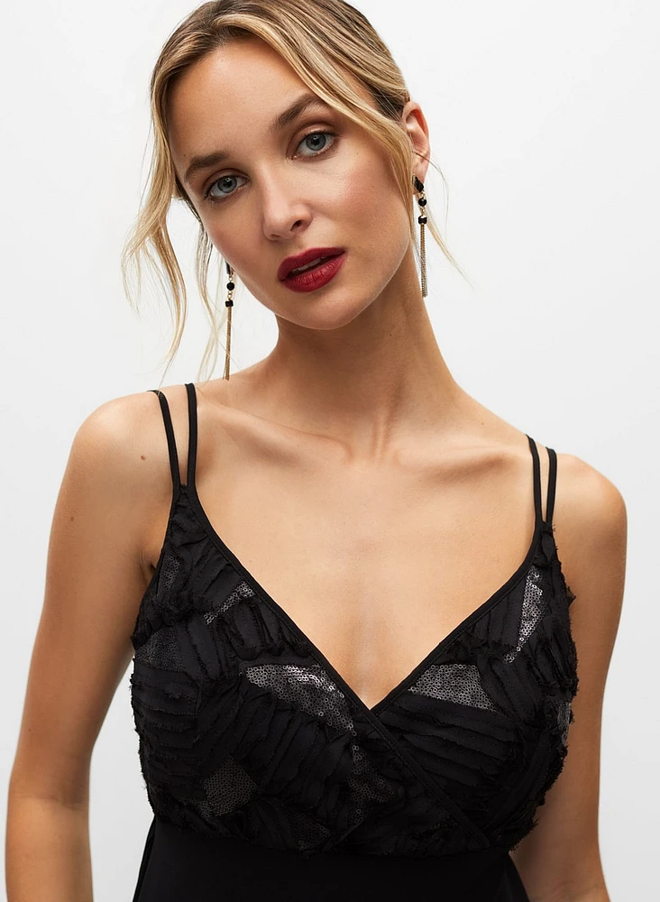 Chiffon Overlay Jumpsuit