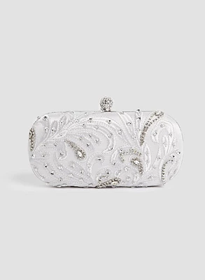 Pochette à motif cachemire et cristaux