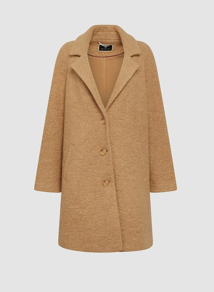 Manteau texturé en mélange de laine