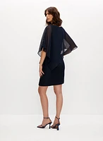 BA Nites - Robe poncho à manches fendues et pierres