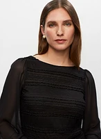 Ruffle Lace Long Sleeve Top