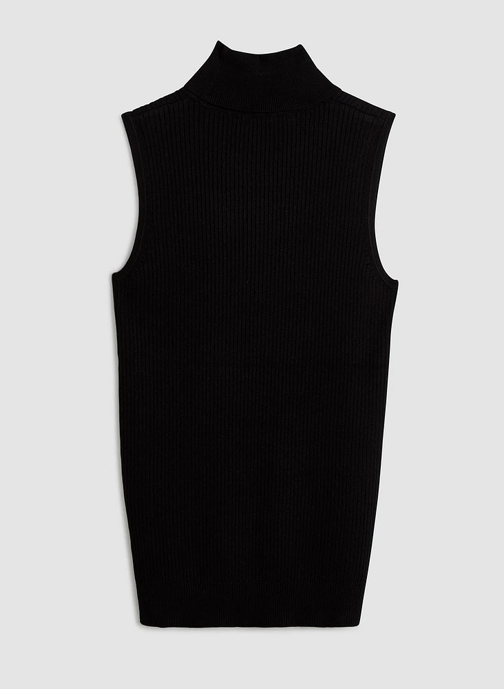 Sleeveless Turtleneck Top