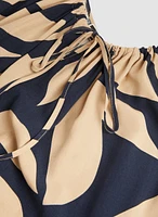 Robe maxi à motif feuilles