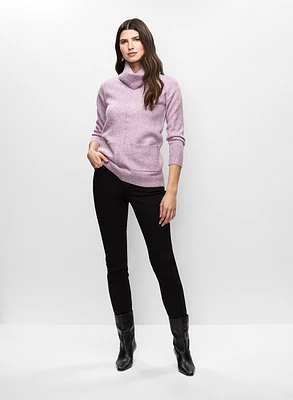 Pull col bénitier et jean droit
