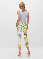 Lemon Print Stretch Capris