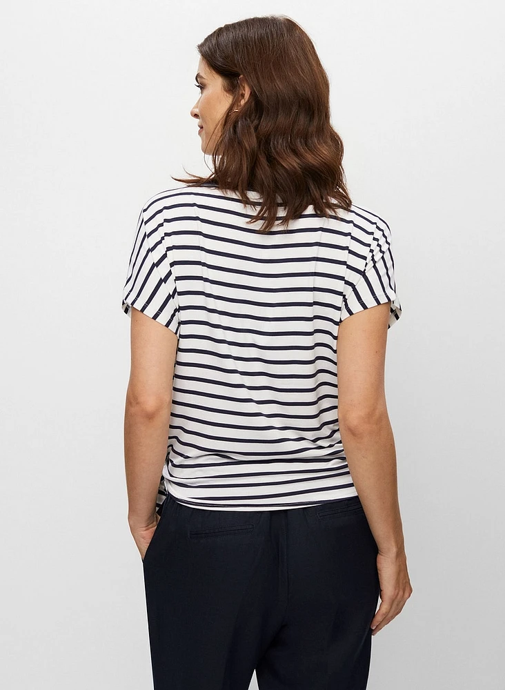 T-shirt rayé avec lien à nouer
