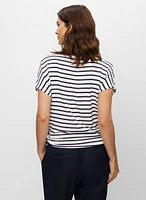 T-shirt rayé avec lien à nouer